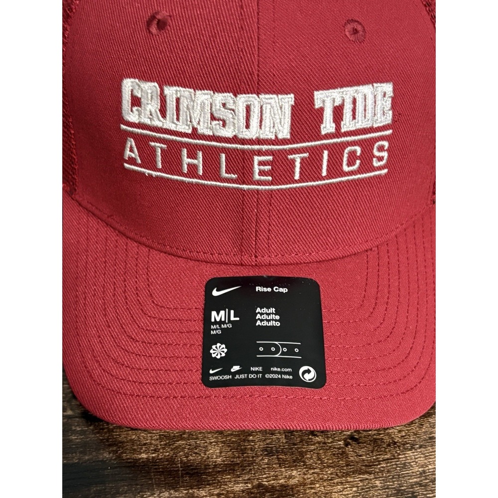 NCAA Alabama Crimson Tide Athletics Nike Rise Structured Trucker Cap Hat M/L NWT - Picture 3 of 8